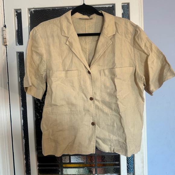 Everlane Cropped Linen Shirt - Picture 1 of 5